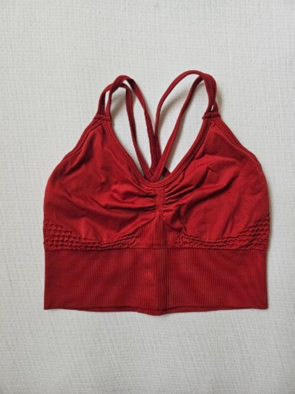 Halara OneForm Seamless Flow Low Support Ruched Double Straps Sports Bra A-D Cup